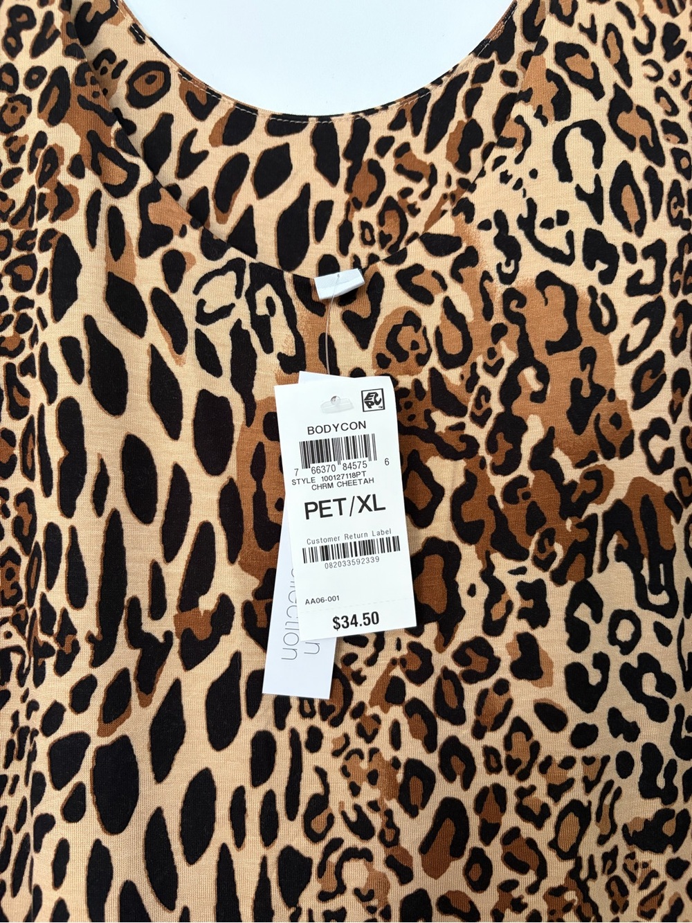 Bar III Leopard-Print Midi Dress in Tan & Black - Picture 3 of 4